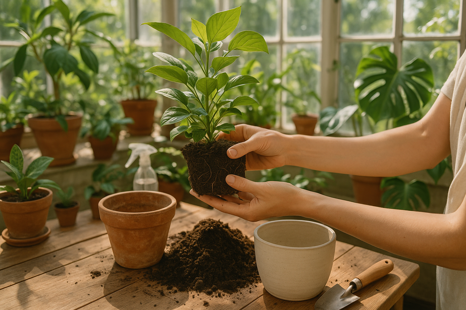 plant repotting
